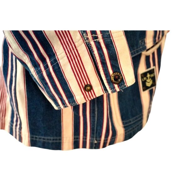Striped Denim Jacket, Ralph Lauren Jeans Company, Red Off White and Blue Denim - Picture 8 of 10